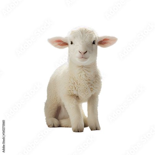 Fényképezés Young sheep lamb created with Generative Ai