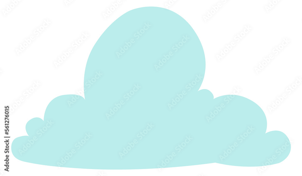 Blue cloud silhouette. Curved fluffy weather symbol Blue cloud silhouette. Curved fluffy weather symbol