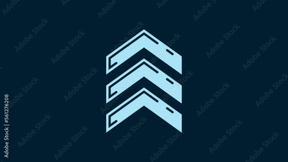 White Military rank icon isolated on blue background. Military badge sign. 4K Video motion graphic animation White Military rank icon isolated on blue background. Military badge sign. 4K Video motion graphic animation