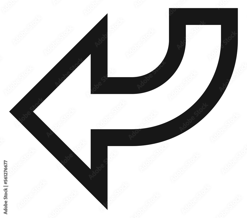 Return icon. Black line left arrow symbol Return icon. Black line left arrow symbol