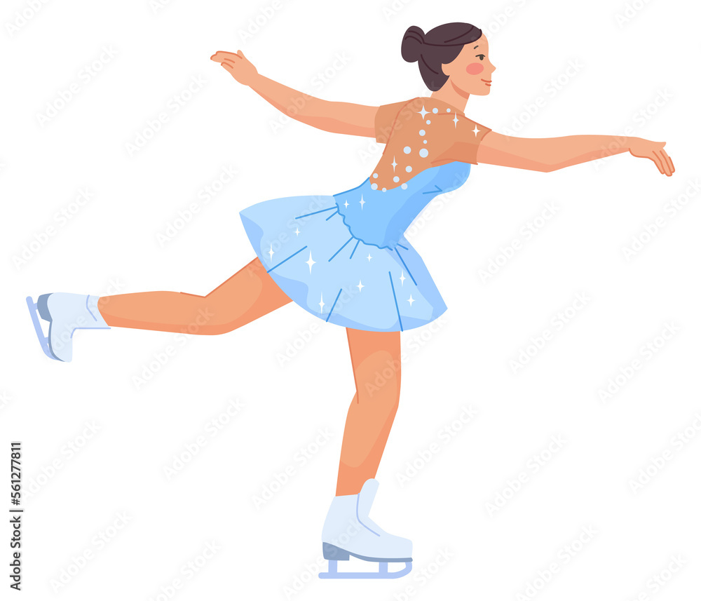 Young figure skater. Woman training for olympic sports Young figure skater. Woman training for olympic sports