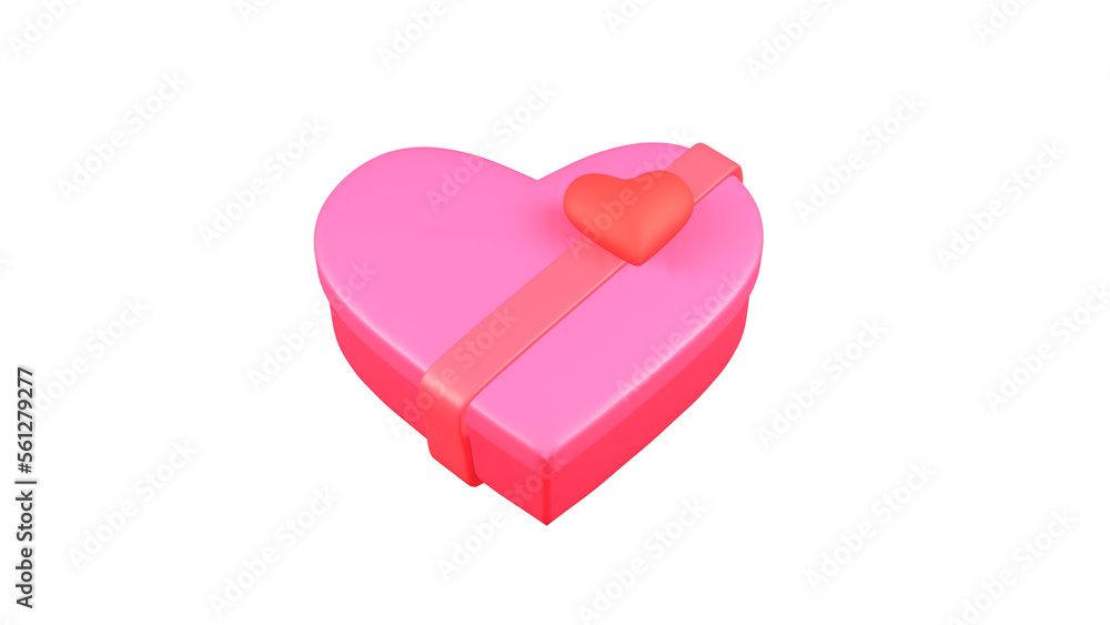 3d heart gift icon with love patch