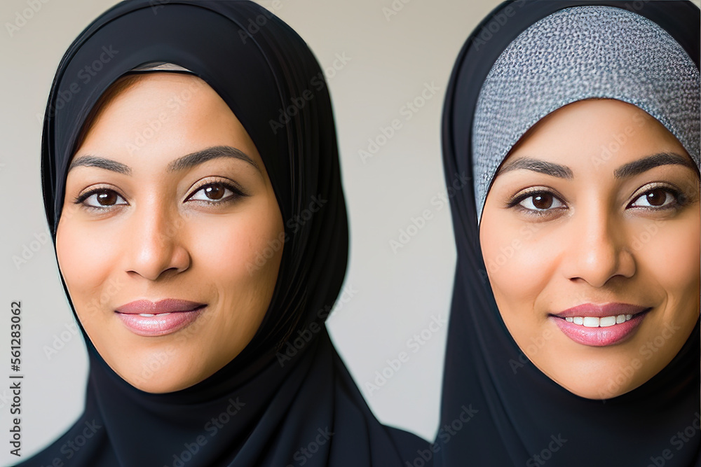Women wearing hijab smiling Women wearing hijab smiling