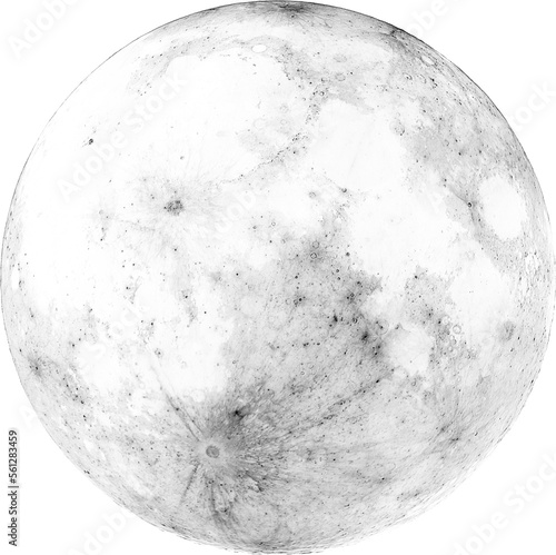 Photographie FULL MOON ILLUSTRATION ISOLATED ON TRANSPARENT BACKGROUND