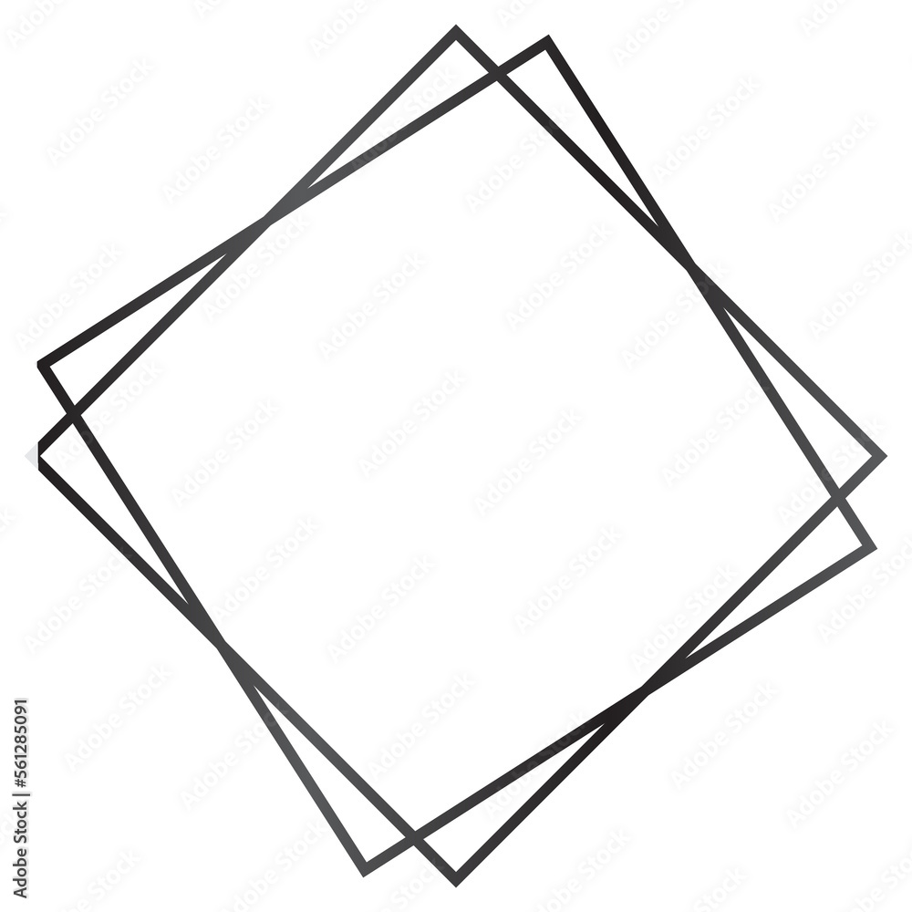 Black Square Rotated Wedding Frame for Wedding Invites and Printables , Monogram Frame Minimal Luxury Logo Background