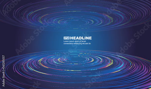 Color lines constitute the spiral vortex network technology spatial sense background