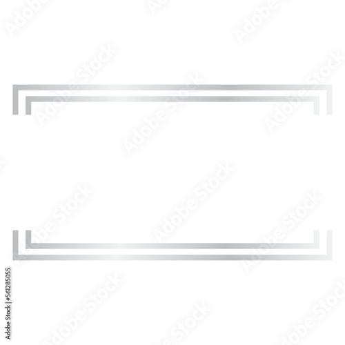 Silver Wedding Frame Rectangle for Wedding Invites and Printables , Monogram Frame Minimal Luxury Logo Background
