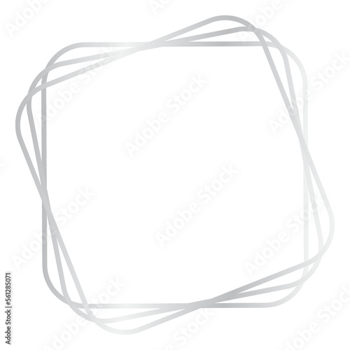silver frame isolated on white background, for wedding invites