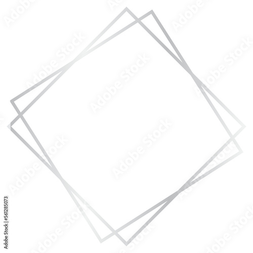 Fotografie Silver Wedding Frame Square  for Wedding Invites and Printables , Monogram Frame