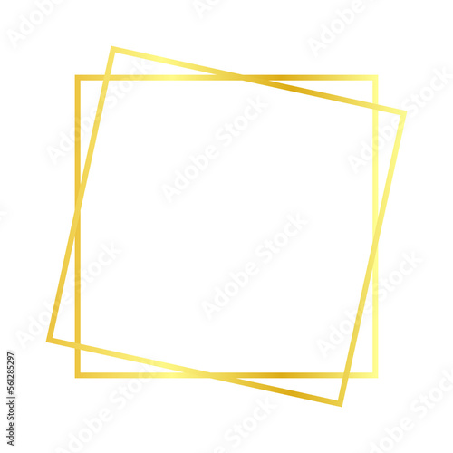 golden squares frame isolated on white for weddings parties couple monogram sign