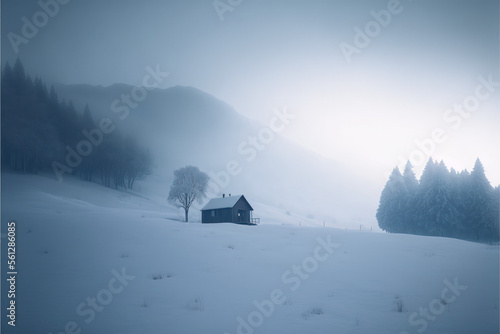 Winter, Snow, Hills , Trees, Remote, Cosy, warmth