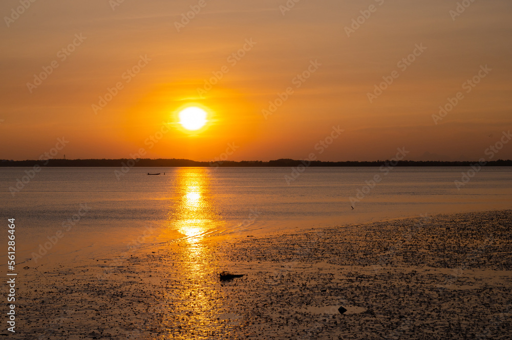 Landscape of sunset over the sea