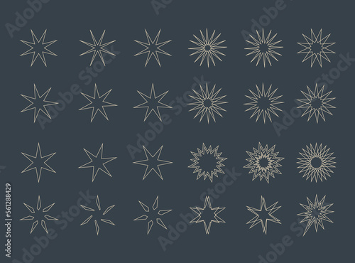 Star design set. Vector shapes and design elements. 