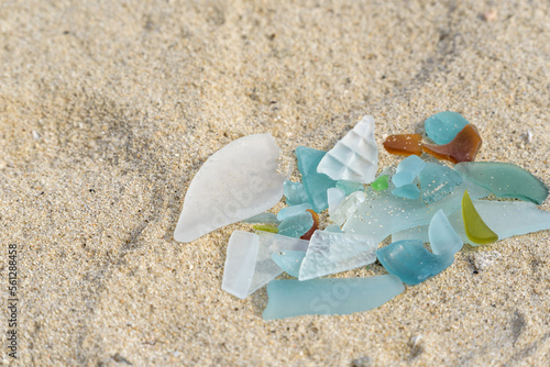 Sea glass collected on the beach
