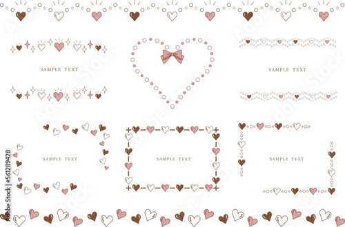 ハートの装飾フレーム　イラスト素材 / vector eps 