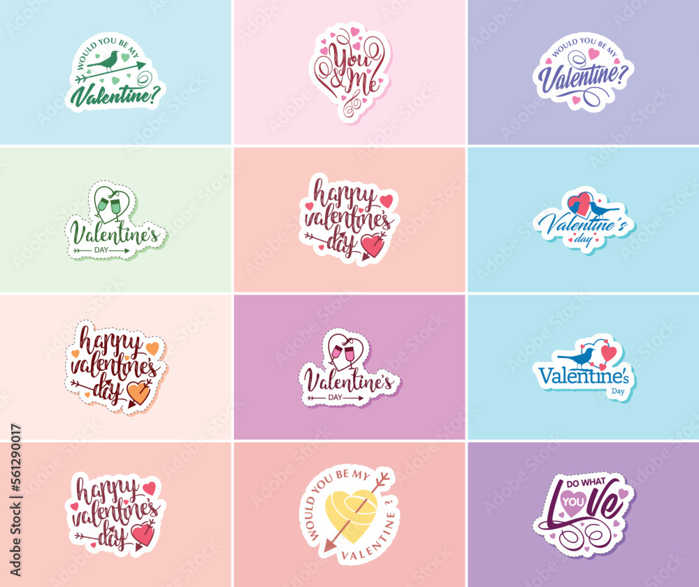 Love is in the Details: Valentine's Day Typography and Graphics Stickers