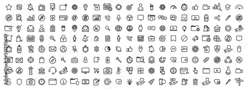 Simple web icons set. Web development icons in line style. Web icon set. Web design icons. Vector line icons set. Ui design.