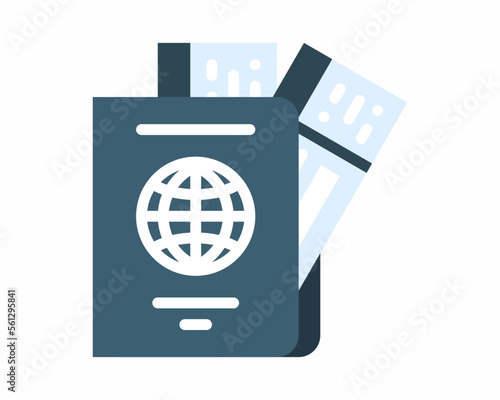 passport with tickets Air travel concept.