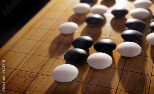 Chinese Go or Weiqi game board.