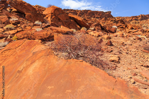 Twyfelfontein  site of ancient rock engravings in the Kunene Region of north-western Namibia.