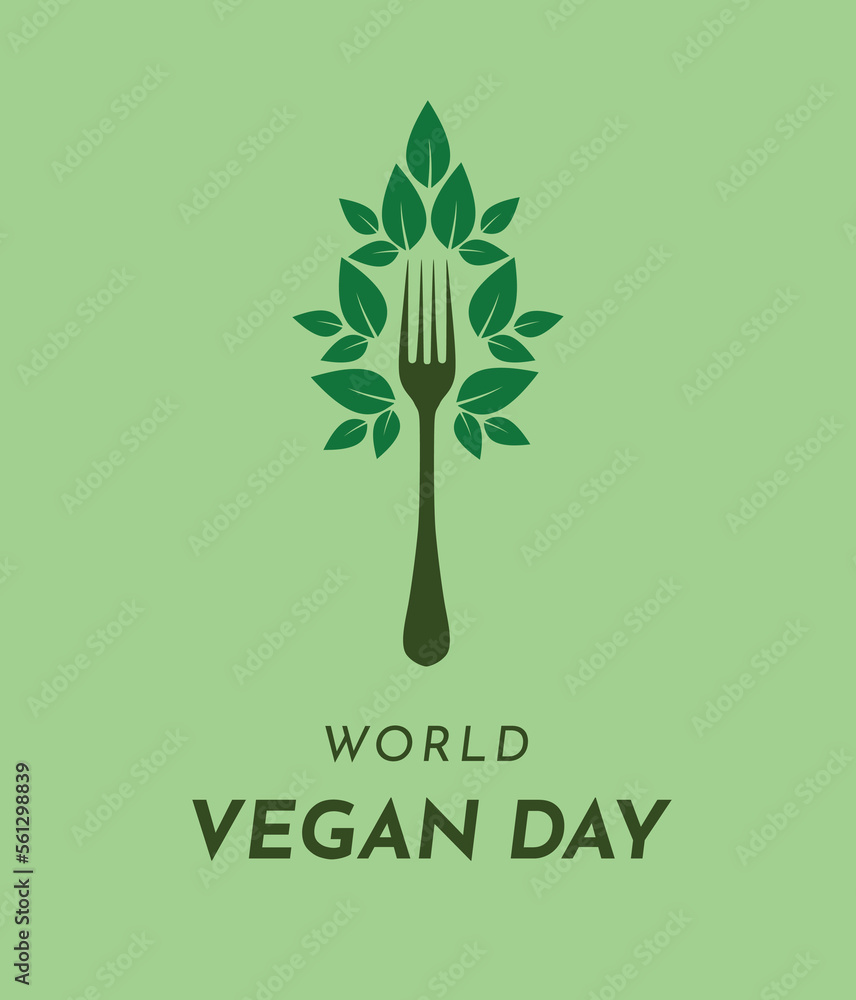 Obraz premium World vegan day, Vector illustration, World Vegan Month, November, vegetable day, fresh vegetable, world food day, world vegetarian day, design template poster, banner