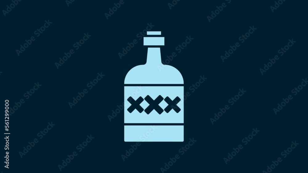 White Tequila bottle icon isolated on blue background. Mexican alcohol drink. 4K Video motion graphic animation White Tequila bottle icon isolated on blue background. Mexican alcohol drink. 4K Video motion graphic animation