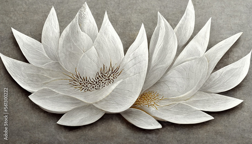 Fractal flowers drawing on grey background wallpaper