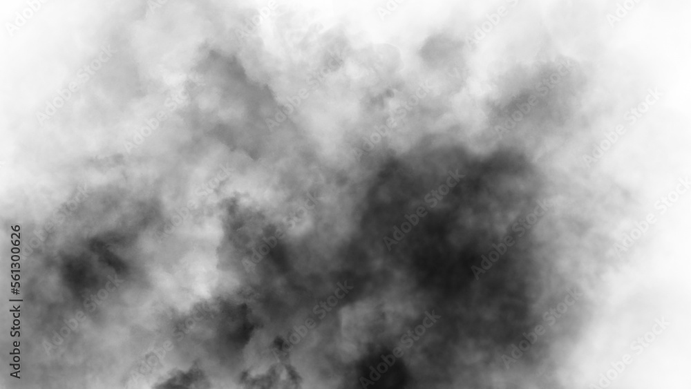 Fototapeta premium Overlays fog isolated on black background. Paranormal black and white mystic smoke, clouds for movie scenes.