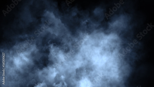 Overlays fog isolated on black background. Paranormal blue mystic smoke, clouds for movie scenes. © Victor