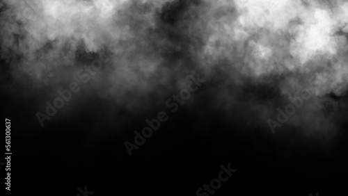 Overlays fog isolated on black background. Paranormal black and white mystic smoke, clouds for movie scenes.