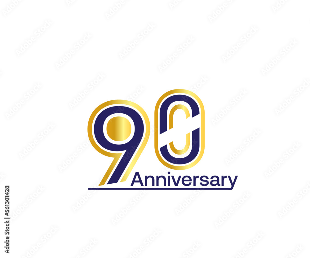 90 year anniversary celebration logotype