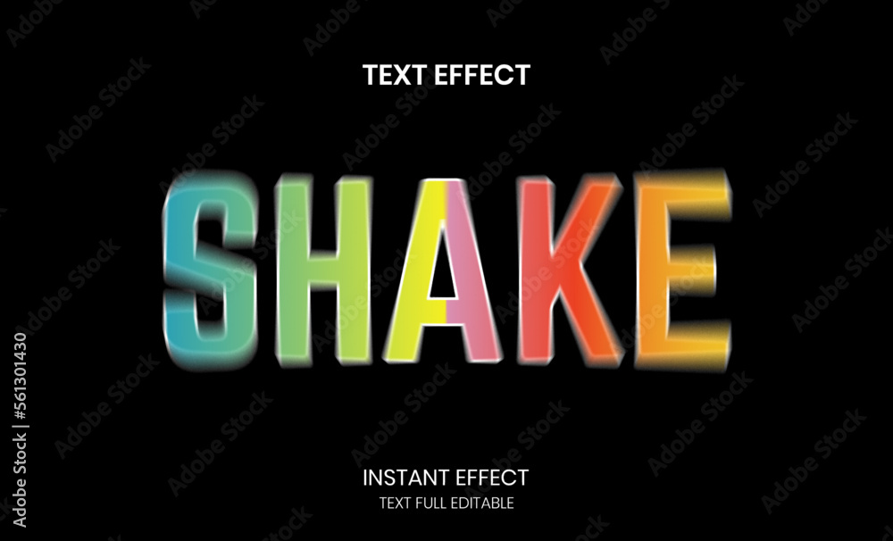 Shake text effect colorful, text editable