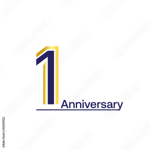 1 year anniversary celebration logotype