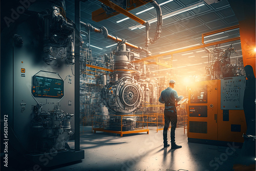 Smart factories, where technology and automation collide to bring efficiency and innovation to the forefront Industry 4.0 is revolutionizingม artificial intelligence optimizes production Generation AI