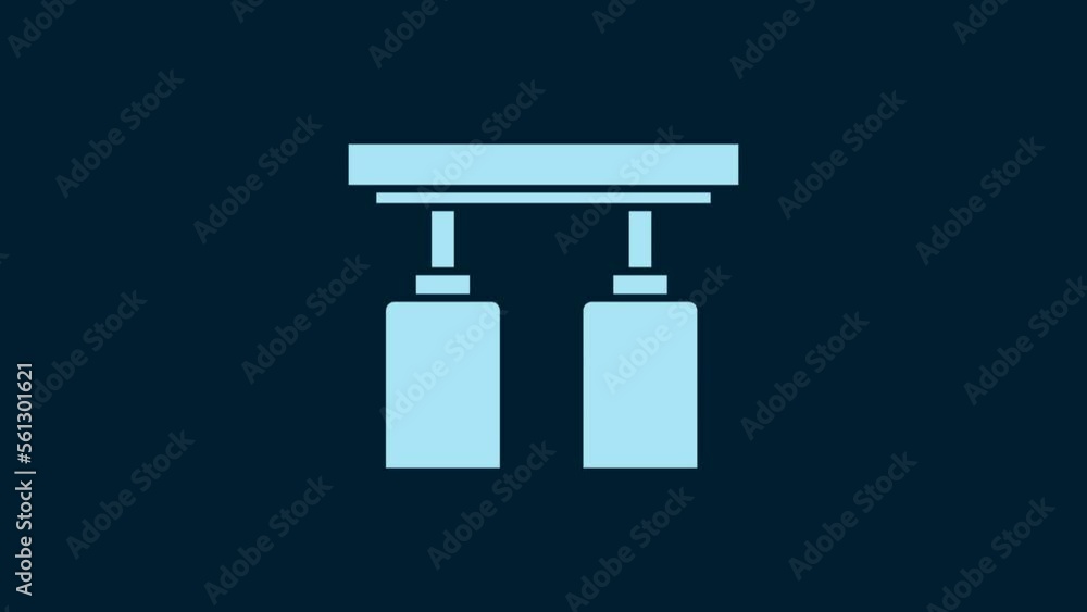 White Led track lights and lamps with spotlights icon isolated on blue background. 4K Video motion graphic animation White Led track lights and lamps with spotlights icon isolated on blue background. 4K Video motion graphic animation