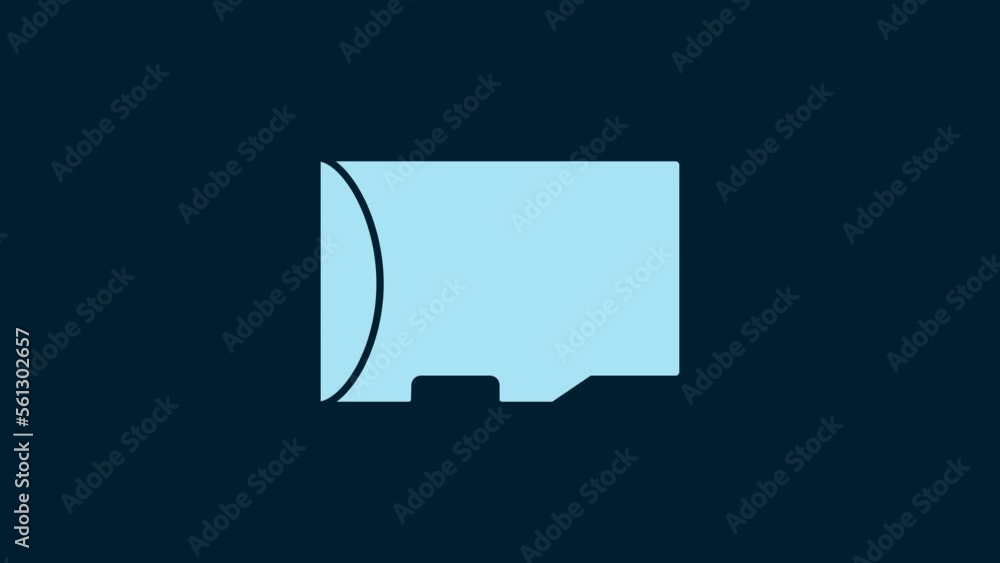White Micro SD memory card icon isolated on blue background. 4K Video motion graphic animation White Micro SD memory card icon isolated on blue background. 4K Video motion graphic animation