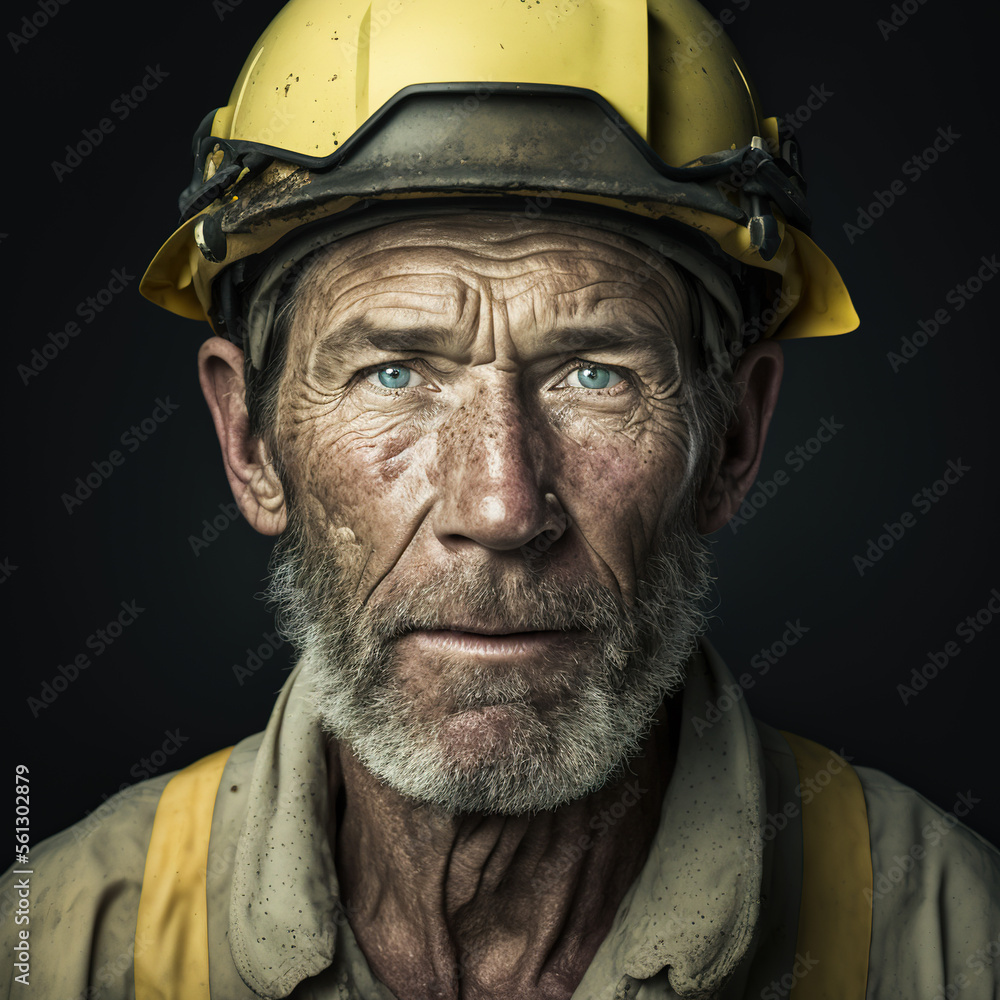 Tradesman-Miner Portrait-Generative AI Tradesman-Miner Portrait-Generative AI
