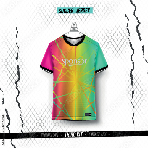 Soccer jersey design for sublimation.abstract mordern sports jersey design template