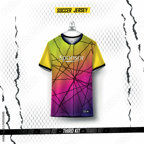Soccer jersey design for sublimation.abstract mordern sports jersey design template