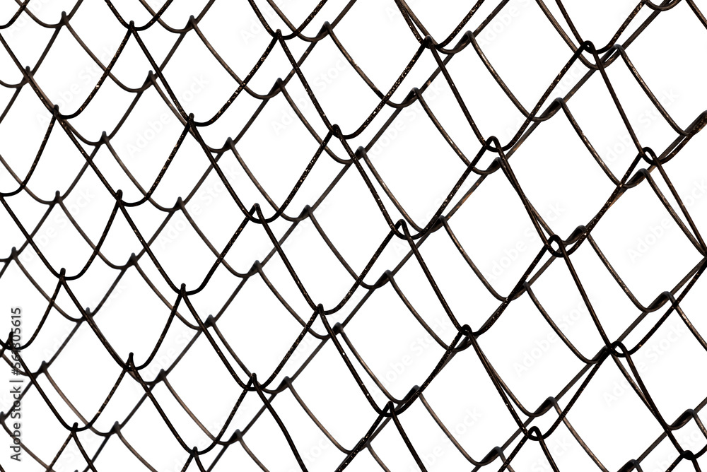 Fototapeta premium Metal mesh background on white background