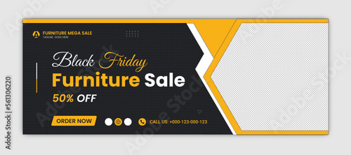 Furniture facebook cover and web banner template