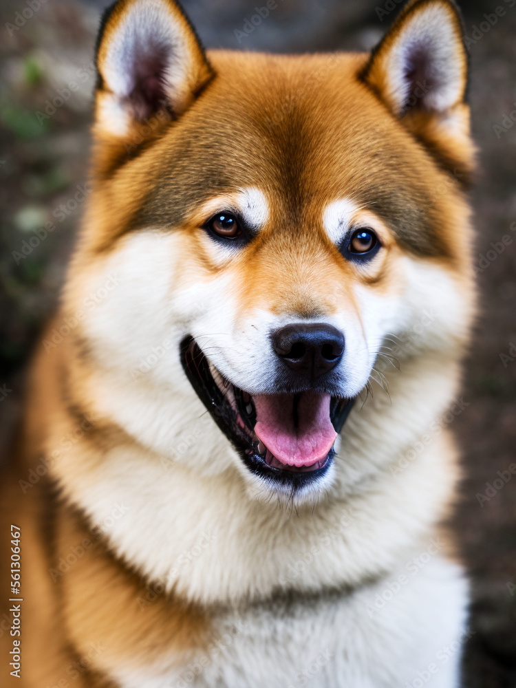 Macro photography of a Shiba inu dog