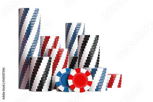 Photography Pile of Casino Gambling Chips PNG 3D Graphic