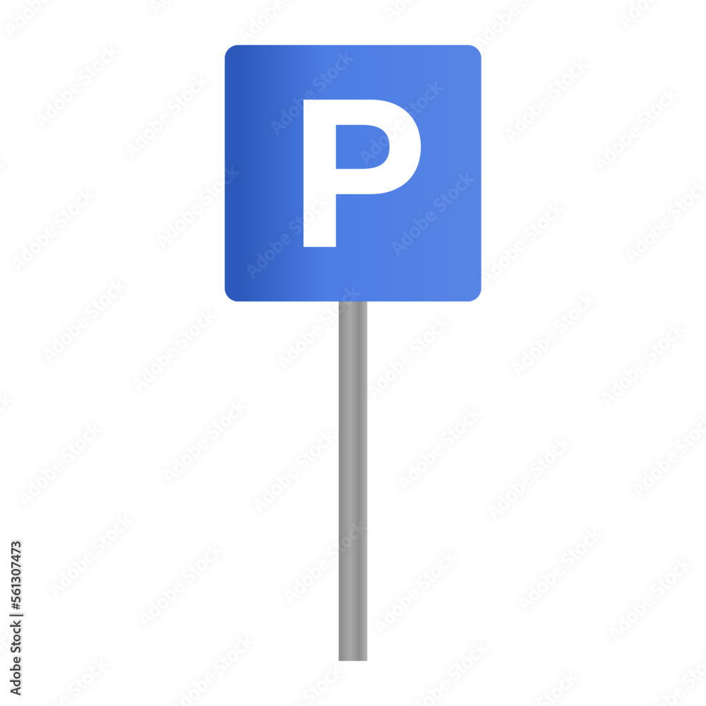 Modern parking sign and pole. Vector. Modern parking sign and pole. Vector.