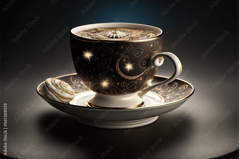cup of coffee on black cup of coffee on black