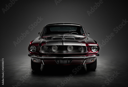 nice retro car on clean background created with Generative AI technology © Robert Herhold