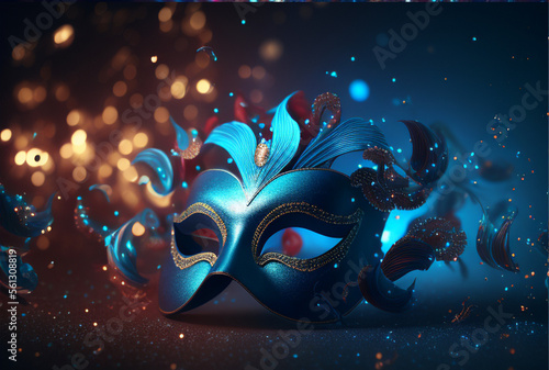 Fondo Máscara de Carnaval Brasil - Mask Carnival Brazilian Background - Generative AI