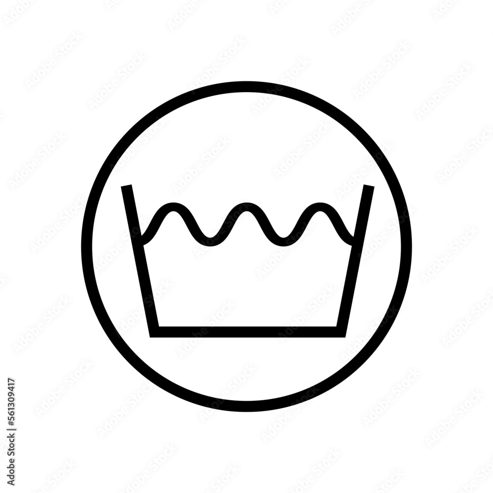 Washing symbol for laundry wash inside a round circle. Vector. Washing symbol for laundry wash inside a round circle. Vector.