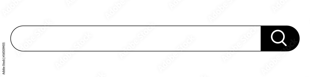 Search box with wide input space. Internet search box. Vector.