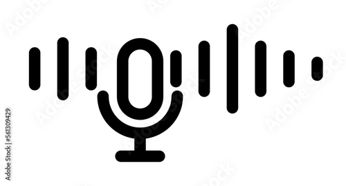 Microphones and sound waves. Acoustic icons. Karaoke volume. Vectors.